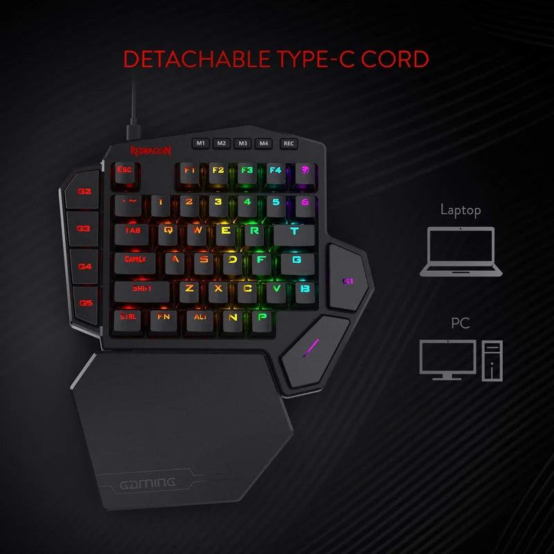 Redragon K585 DITI One-Handed RGB Mechanical Gaming Keyboard