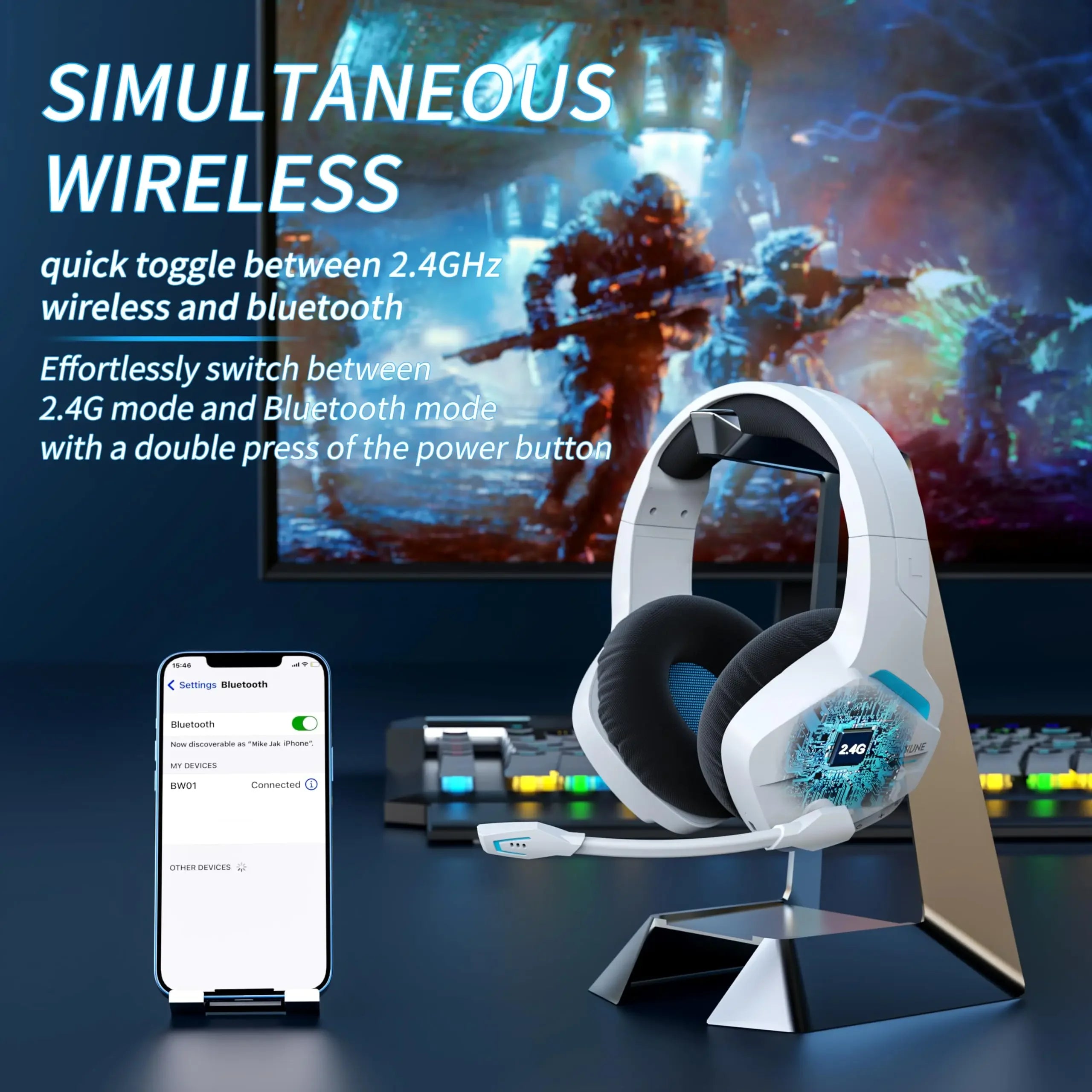 BINNUNE BW01 Wireless Gaming Headset